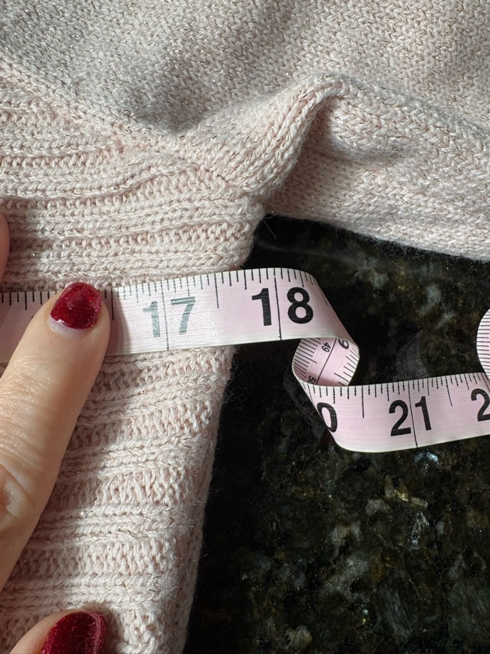 New York & Company Ribbed Cowl Neck Sweater Pink with Gold embellishment - Picture 5 of 8
